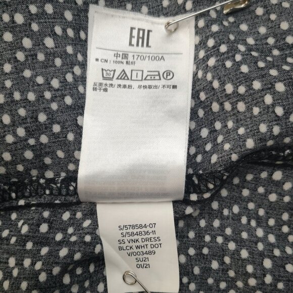 Gap Ladies Size Large Black with White Dots V-neck Dress - Picture 8 of 12